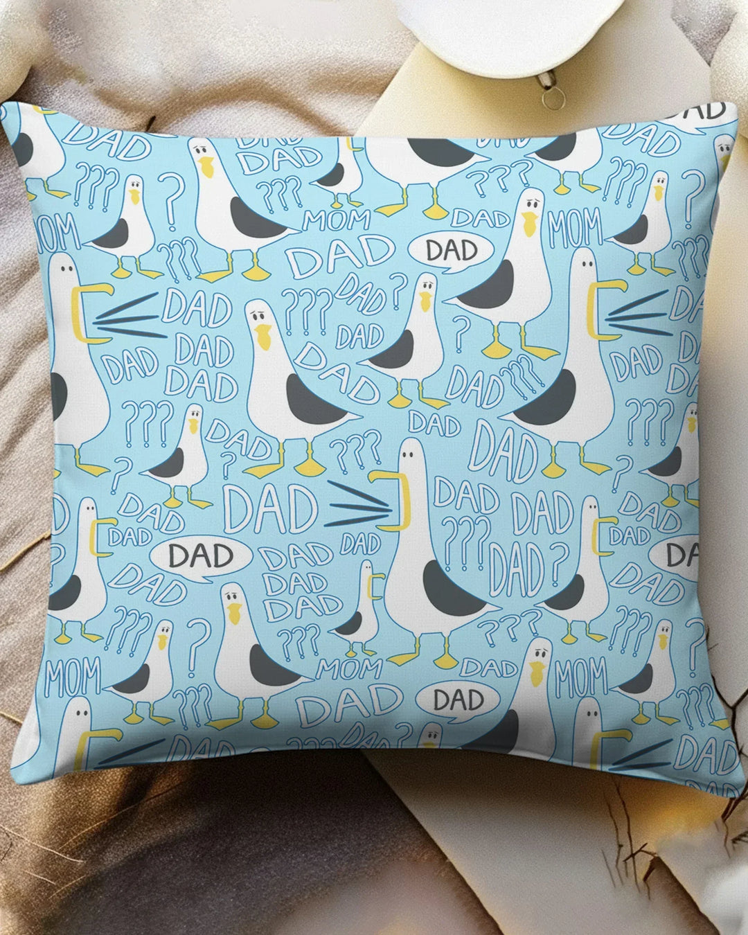 Funny Seagull DAD Bamboo Pillow Case