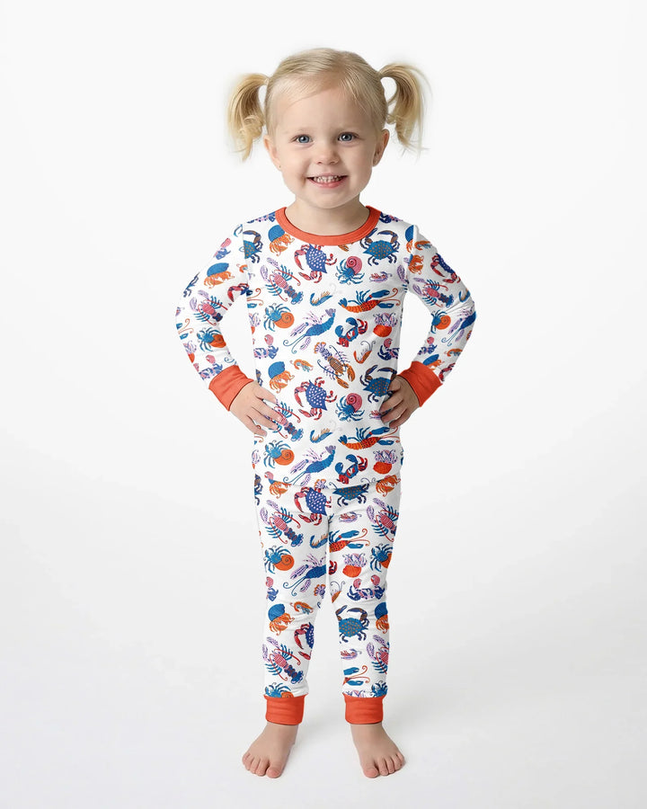 Zweiteiliges Langarm-Pyjama-Set mit Sommerfrüchten