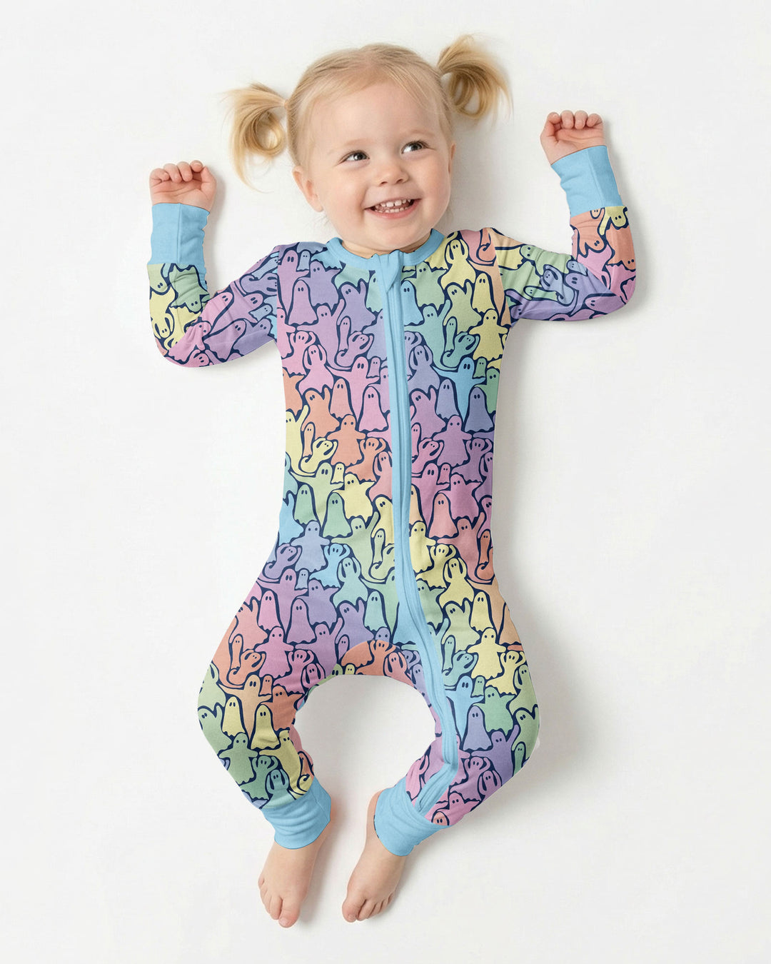 Pastel Rainbow Ghost Halloween Bamboo Convertible Zippy