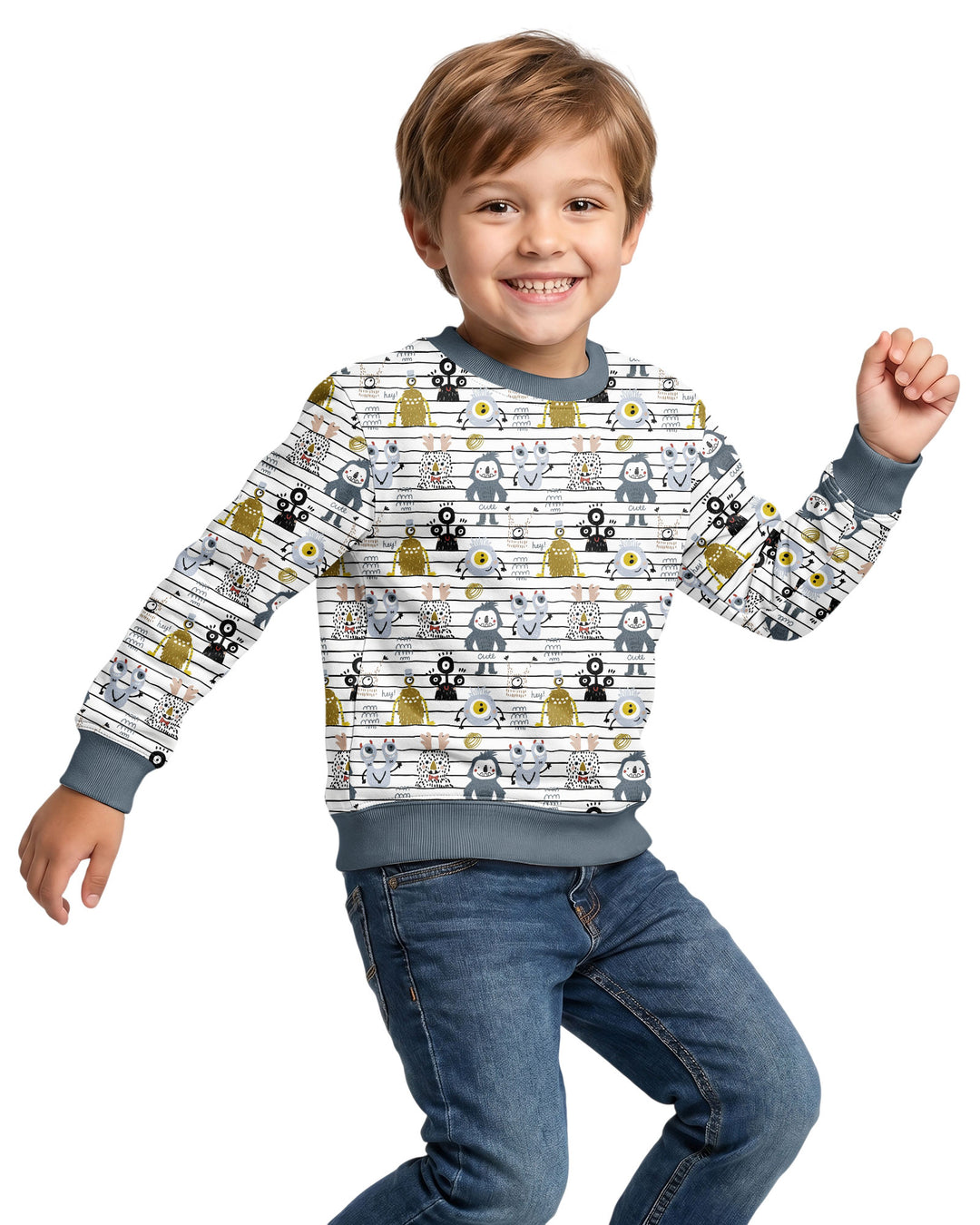 Playful Monster Friends Bamboo Crewneck Sweatshirt