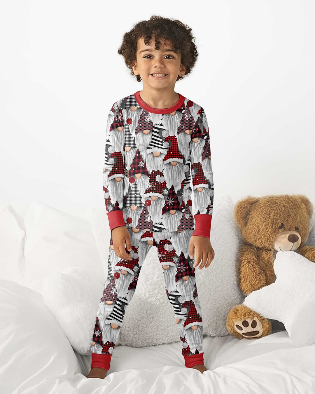 Christmas Gnome Bamboo Two Piece Long Sleeve Pajama Set