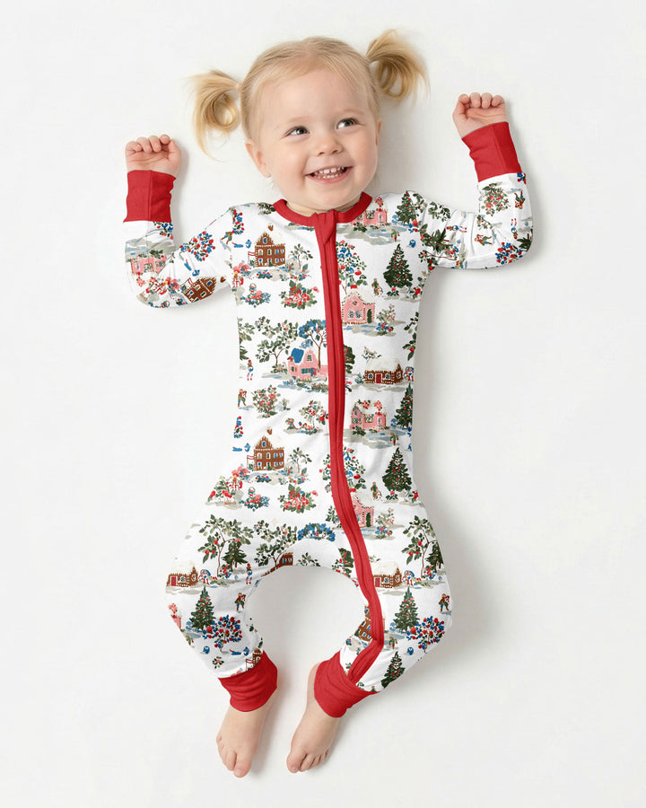 Christmas Village Winter Holiday Bamboo Convertible Zippy