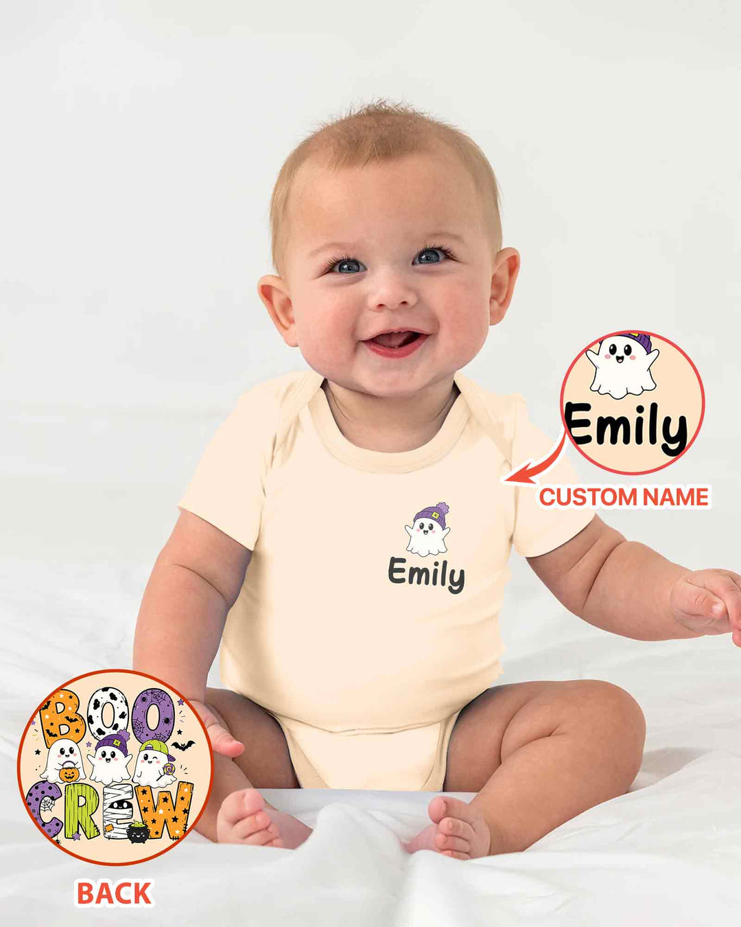 Personalized Boo Crew Halloween Ghost Group Spooky Bamboo Bodysuit