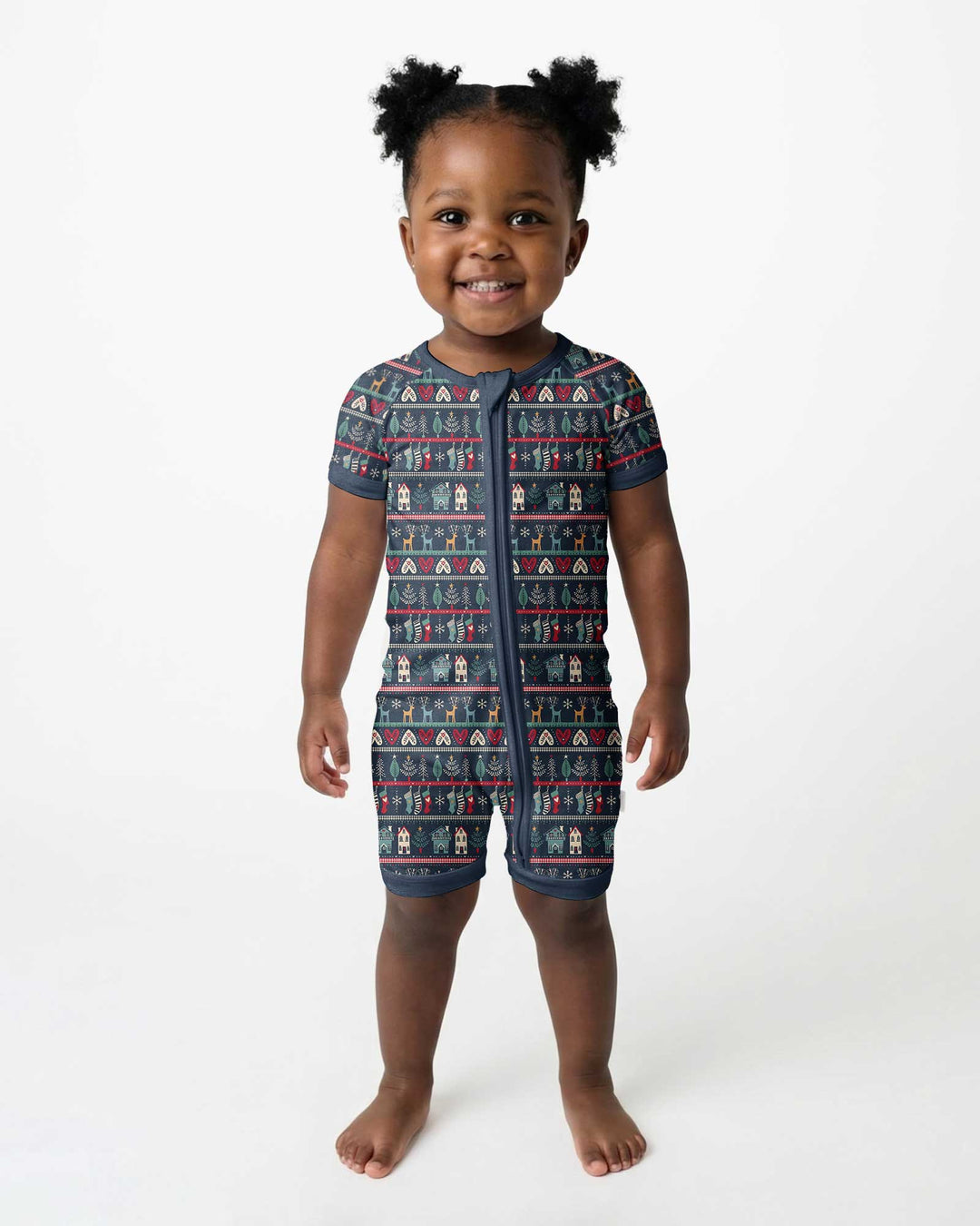 Vintage Nordic Christmas Bamboo Shorty Zippy