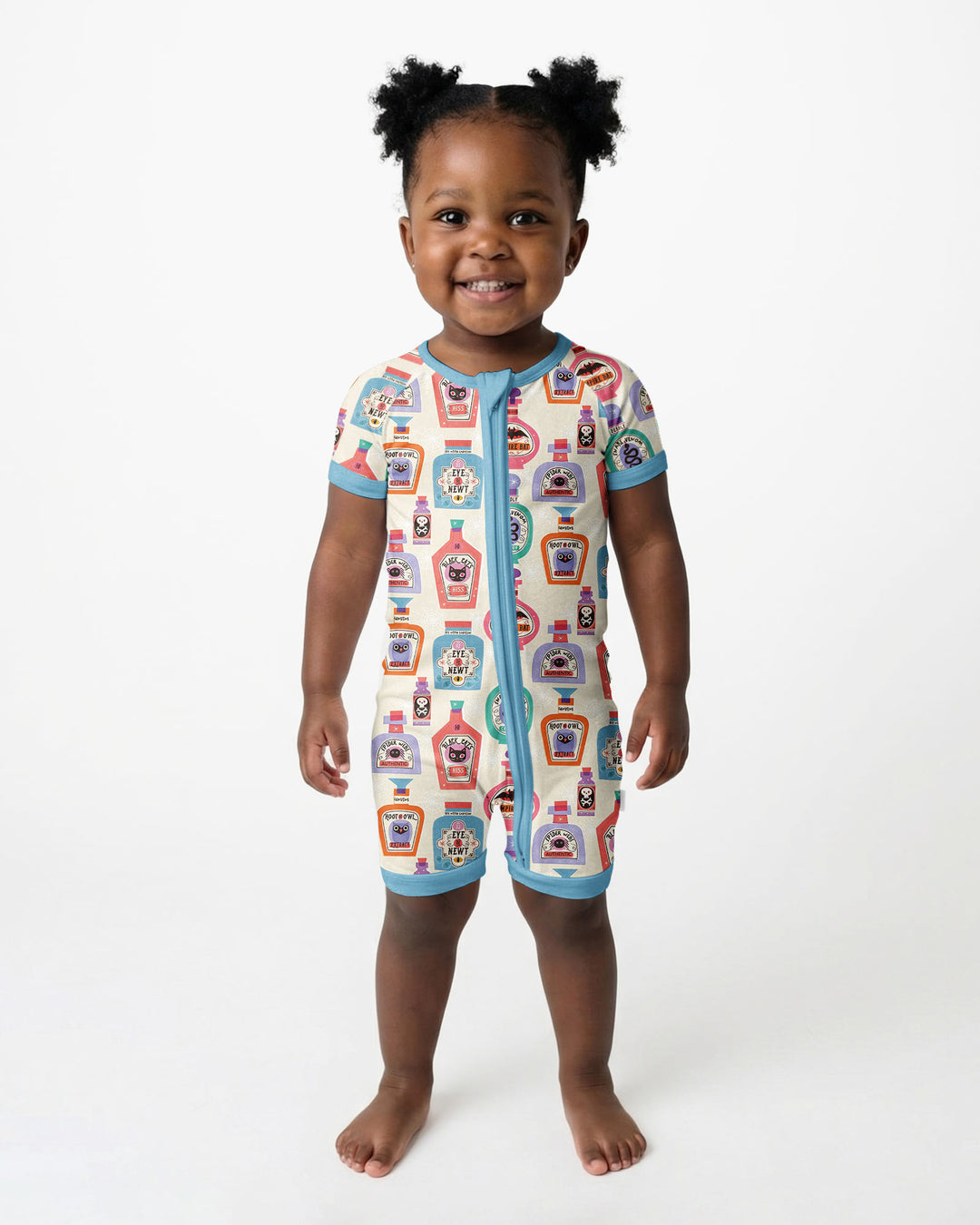 Retro Halloween Potions Bamboo Shorty Zippy