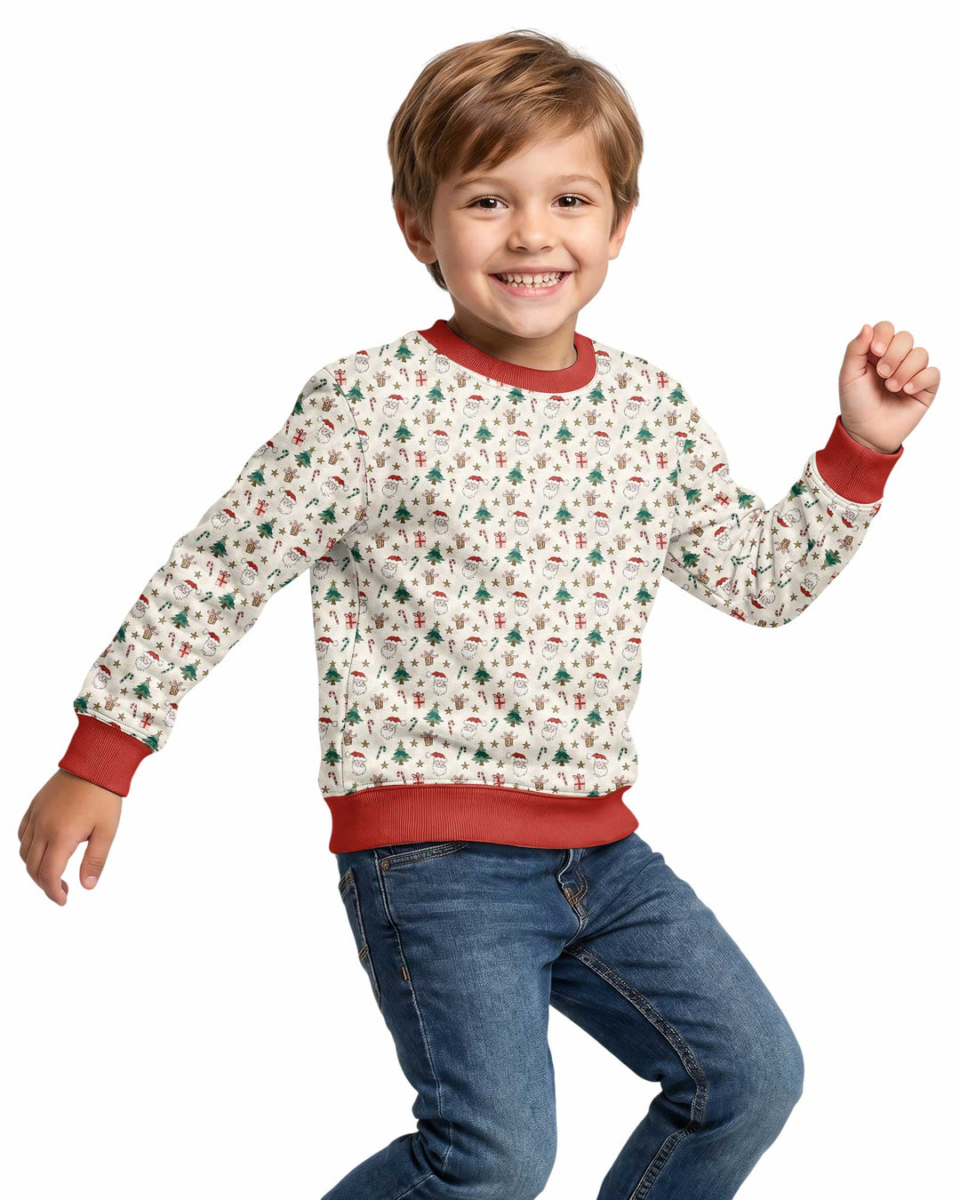 Snowy Santa Bamboo Crewneck Sweatshirt