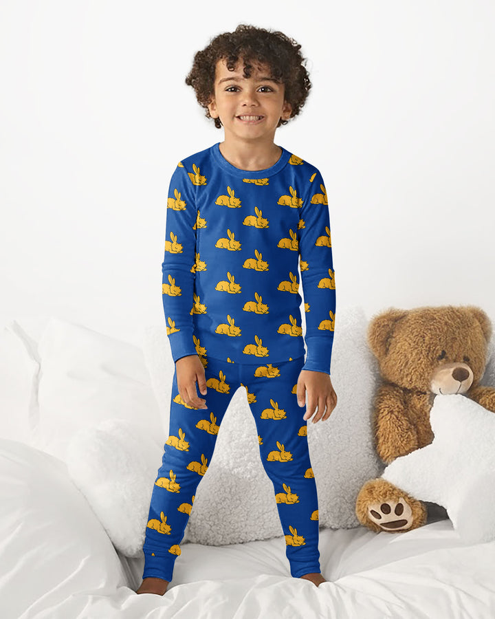 Sleepy Golden Bunnies Bamboo Two Piece Long Sleeve Pajama Set