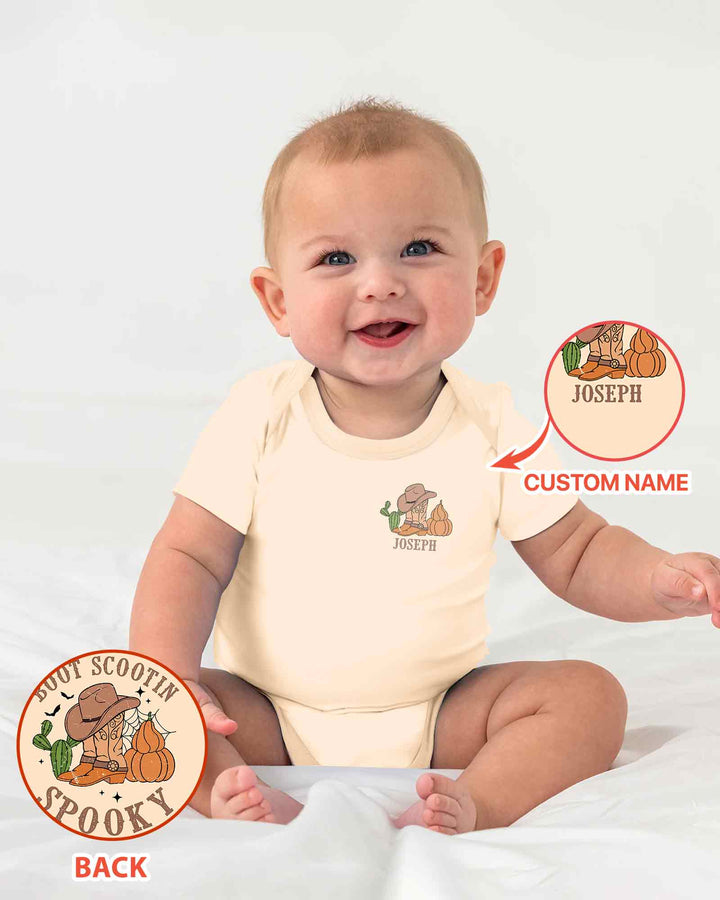 Personalized Spooky Cowboy Cowgirl Bamboo Bodysuit