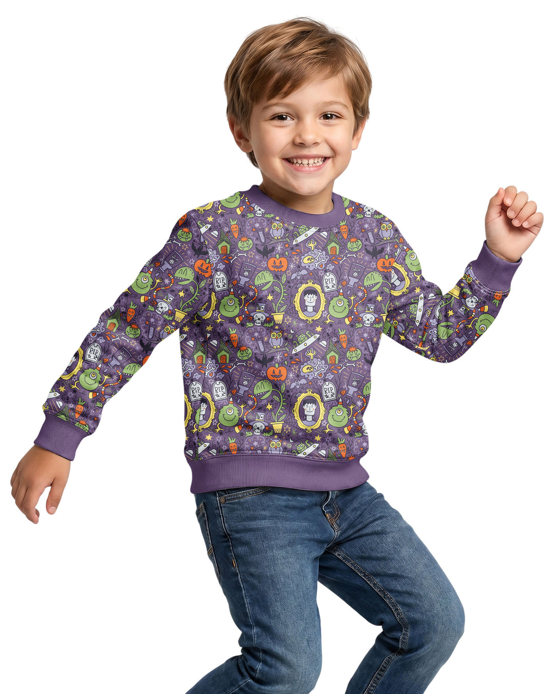 Halloween Monster Fun Bamboo Crewneck Sweatshirt