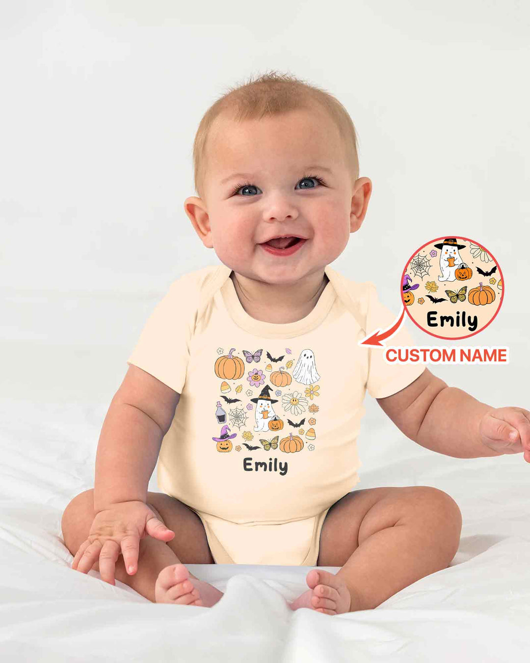 Personalized Retro Halloween Bamboo Bodysuit