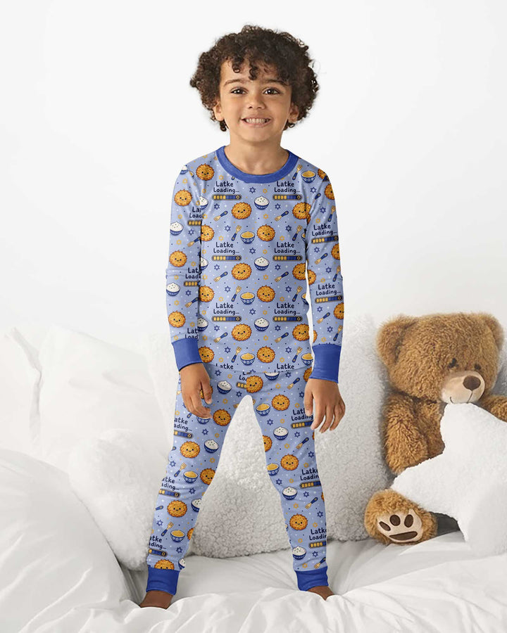 Latke For Hanukkah Bamboo Two Piece Long Sleeve Pajama Set