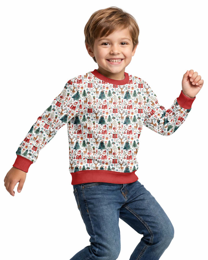 Christmas Tree Santa Bamboo Crewneck Sweatshirt
