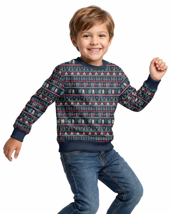 Vintage Nordic Christmas Bamboo Crewneck Sweatshirt