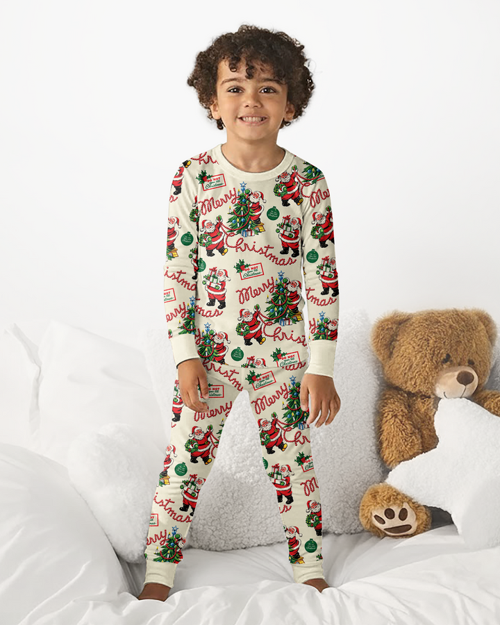 Funny Christmas Santa Bamboo Two Piece Long Sleeve Pajama Set