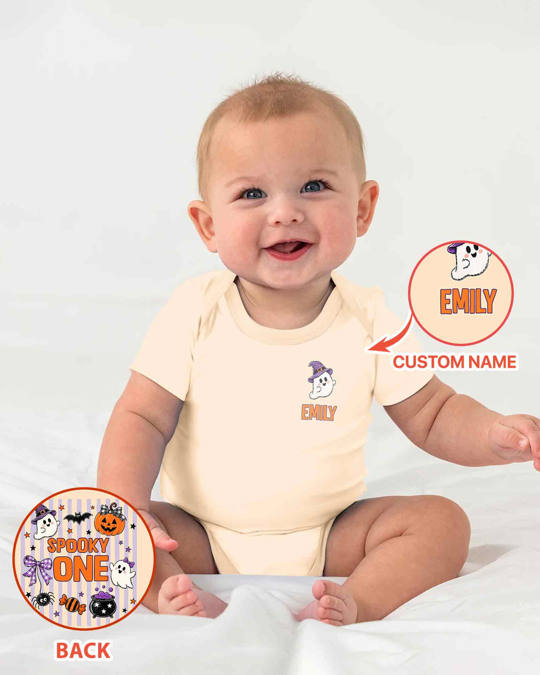 Custom Name Spooky One First Halloween Bamboo Bodysuit