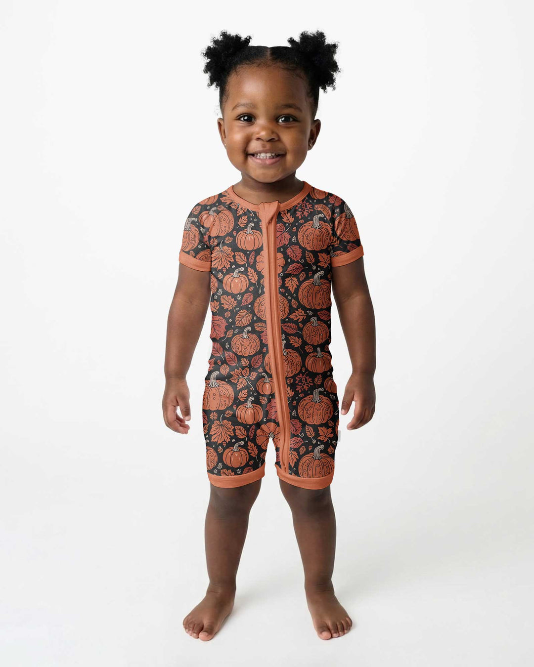 Retro Halloween Pumpkins Bamboo Shorty Zippy