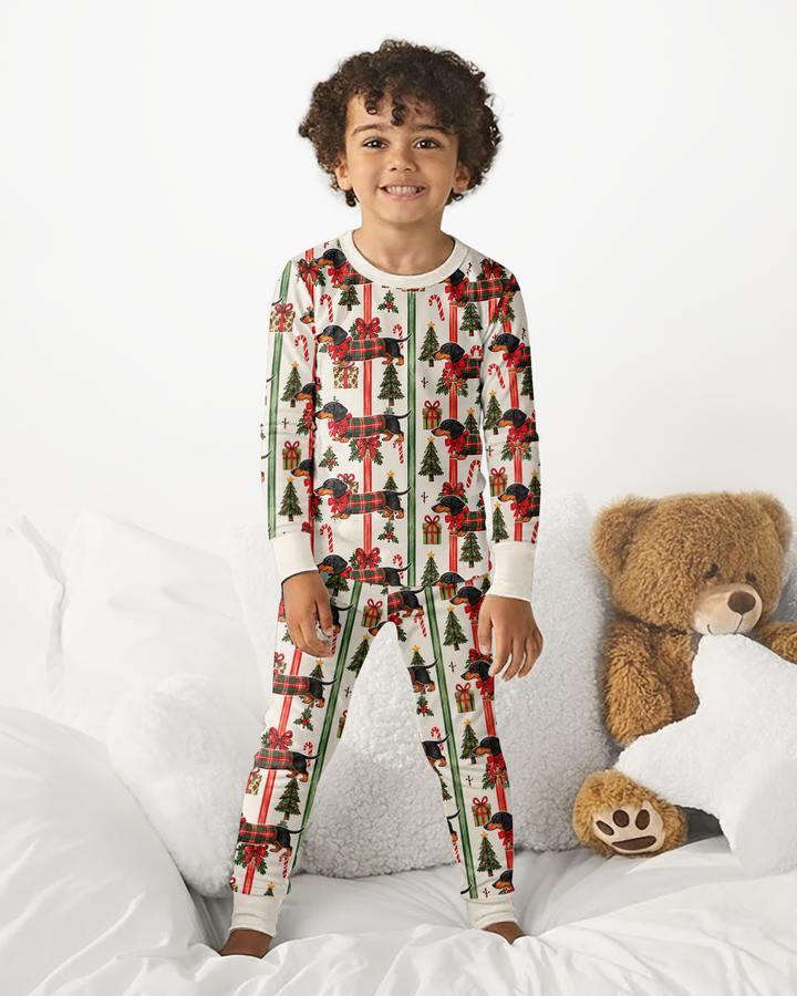 Puppy Holiday Bamboo Two Piece Long Sleeve Pajama Set