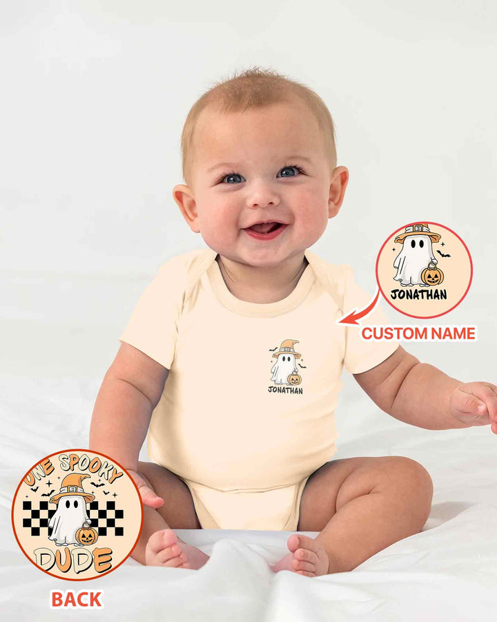 Personalized One Spooky Dude First Halloween Bamboo Bodysuit