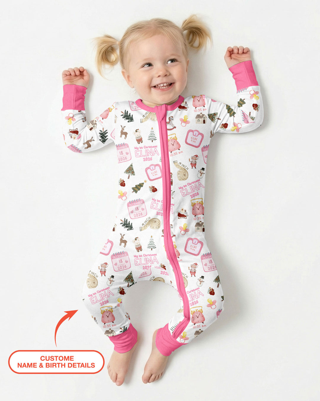 Personalized Baby's First Christmas Bamboo Convertible Zippy