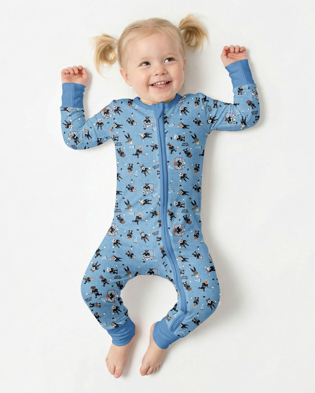 Hockey Dogs - Blue and Black Bamboo Convertible Zippy