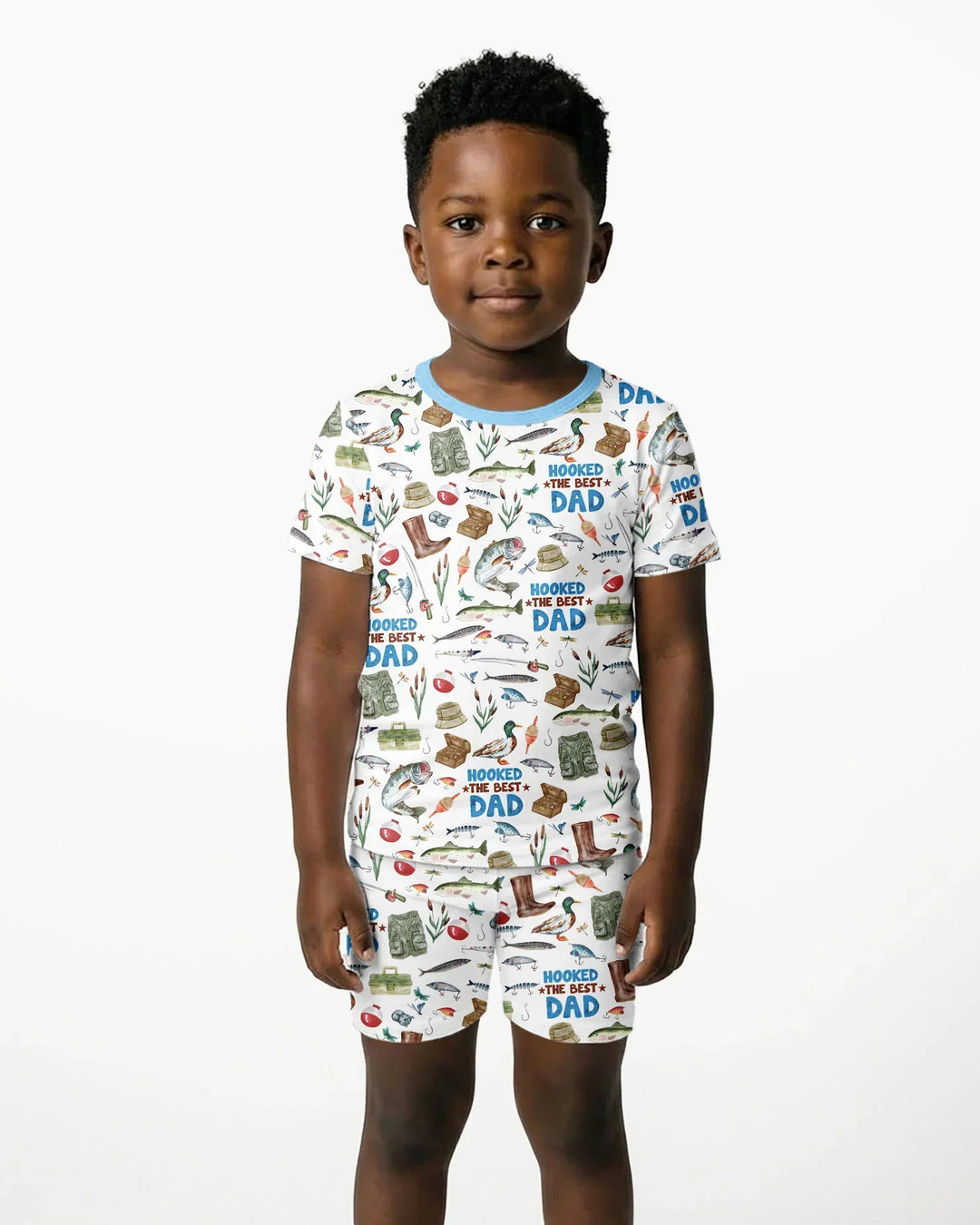 Template Zweiteiliges Pyjama-Set mit kurzen Ärmeln und Shorts