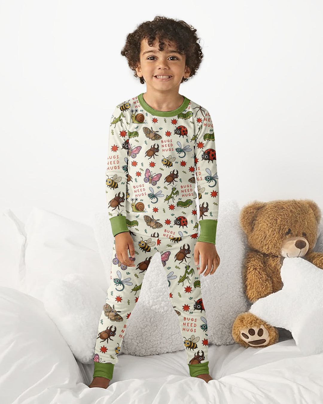 Bugs Need Hug Bamboo Two Piece Long Sleeve Pajama Set