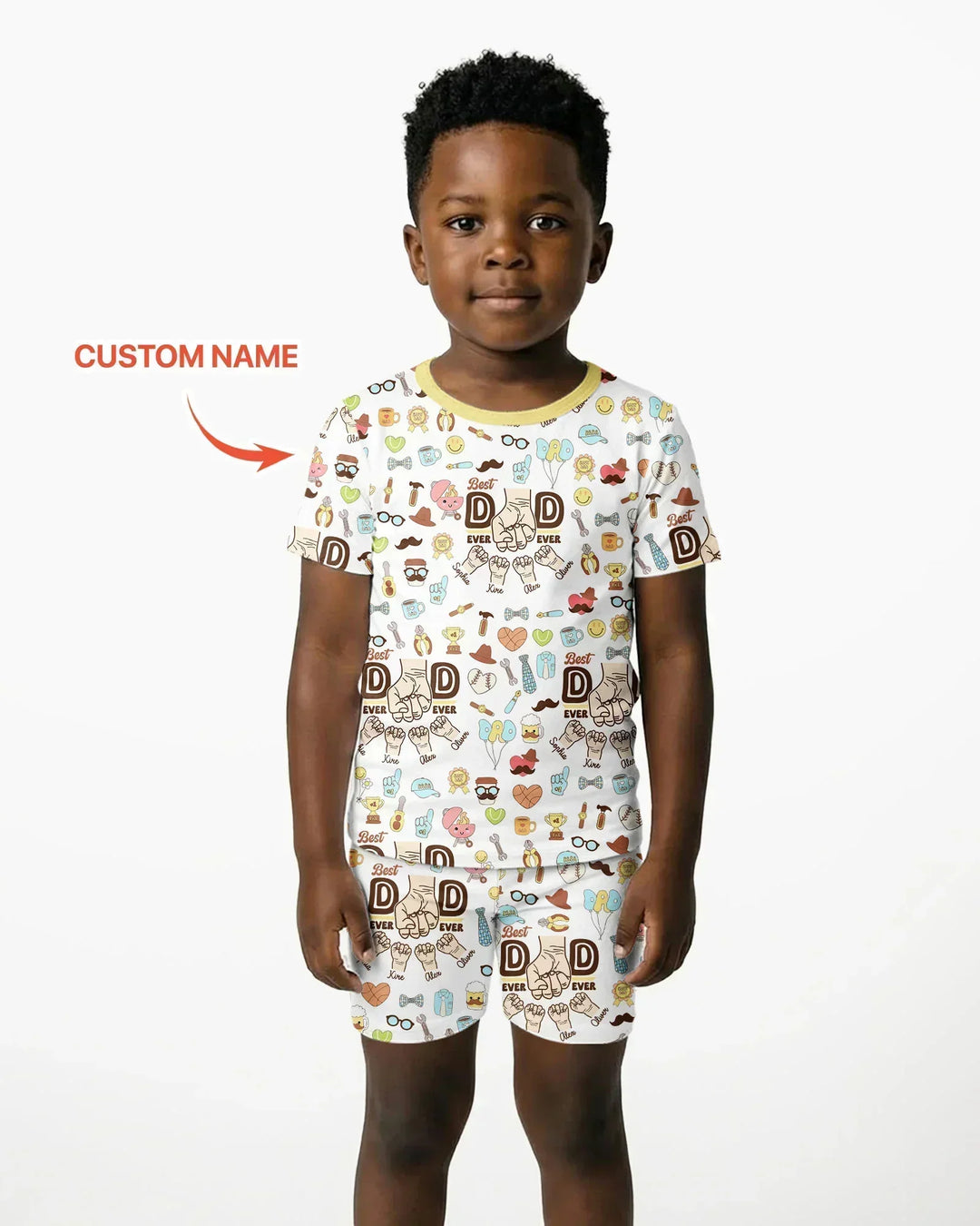 Zweiteiliges Pyjama-Set mit kurzen Ärmeln und Shorts im Sommer-Design