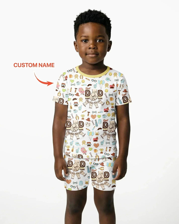Zweiteiliges Pyjama-Set mit kurzen Ärmeln und Shorts im Sommer-Design