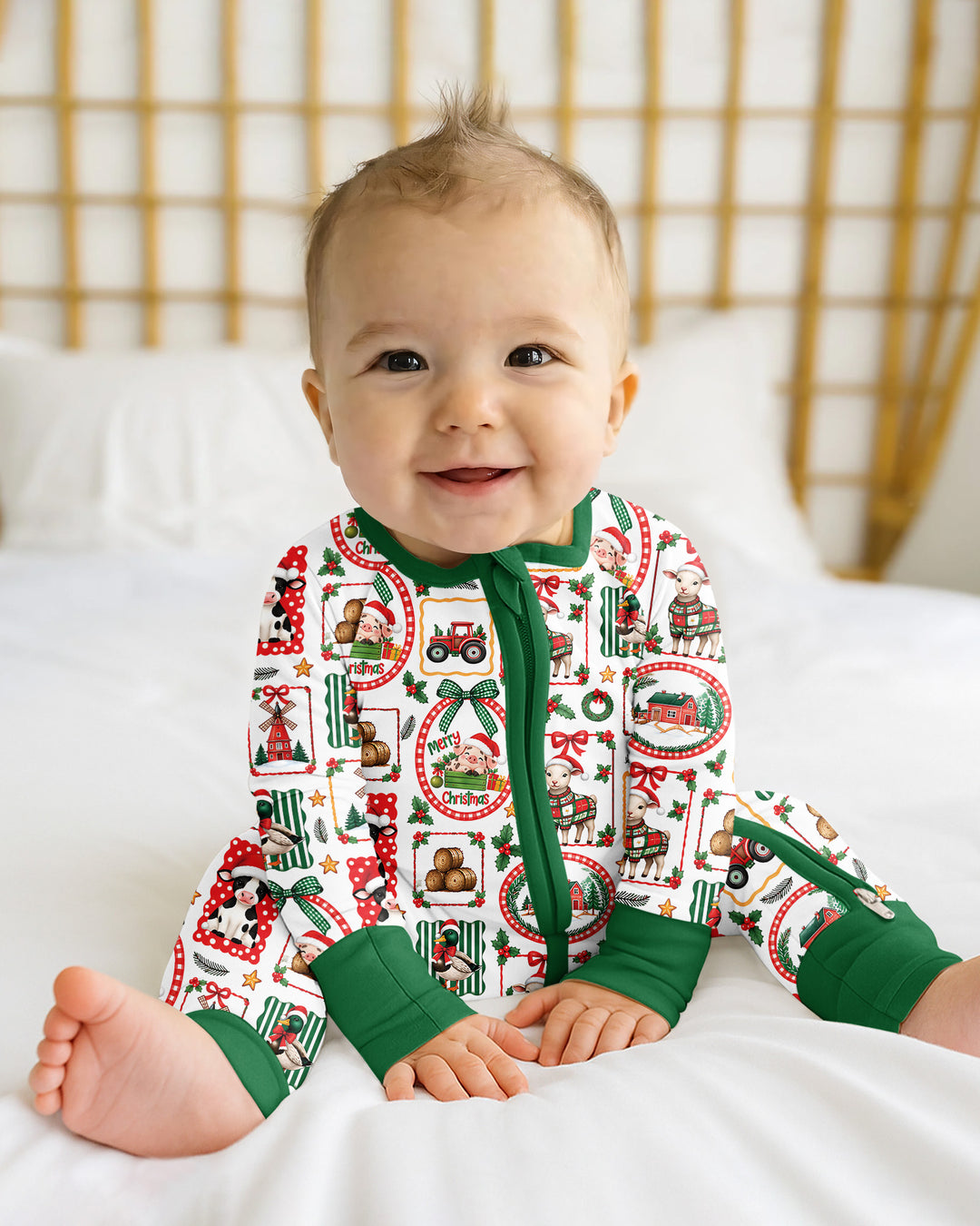 Christmas Farm Animals Bamboo Convertible Zippy