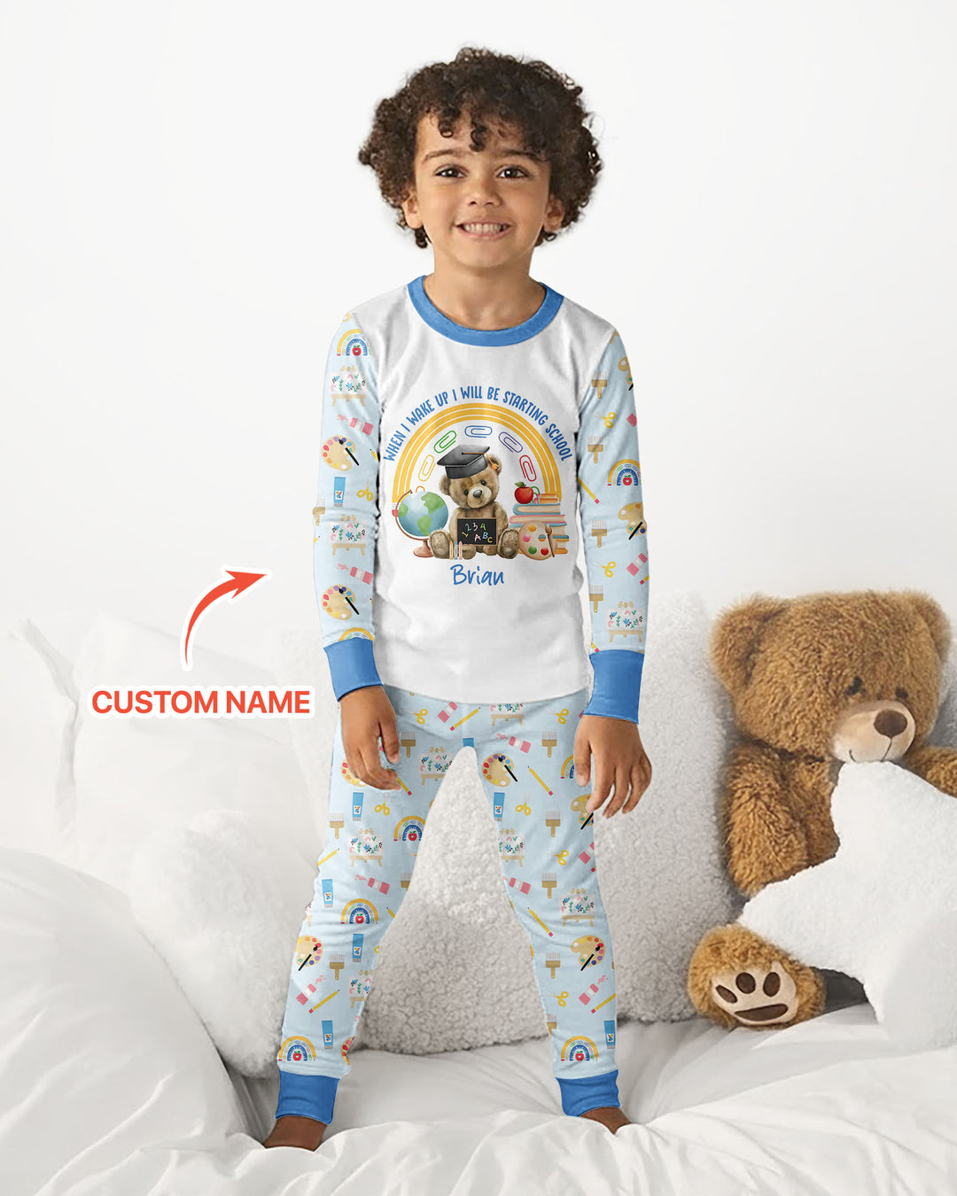 Zweiteiliges Langarm-Pyjama-Set mit Sommerfrüchten