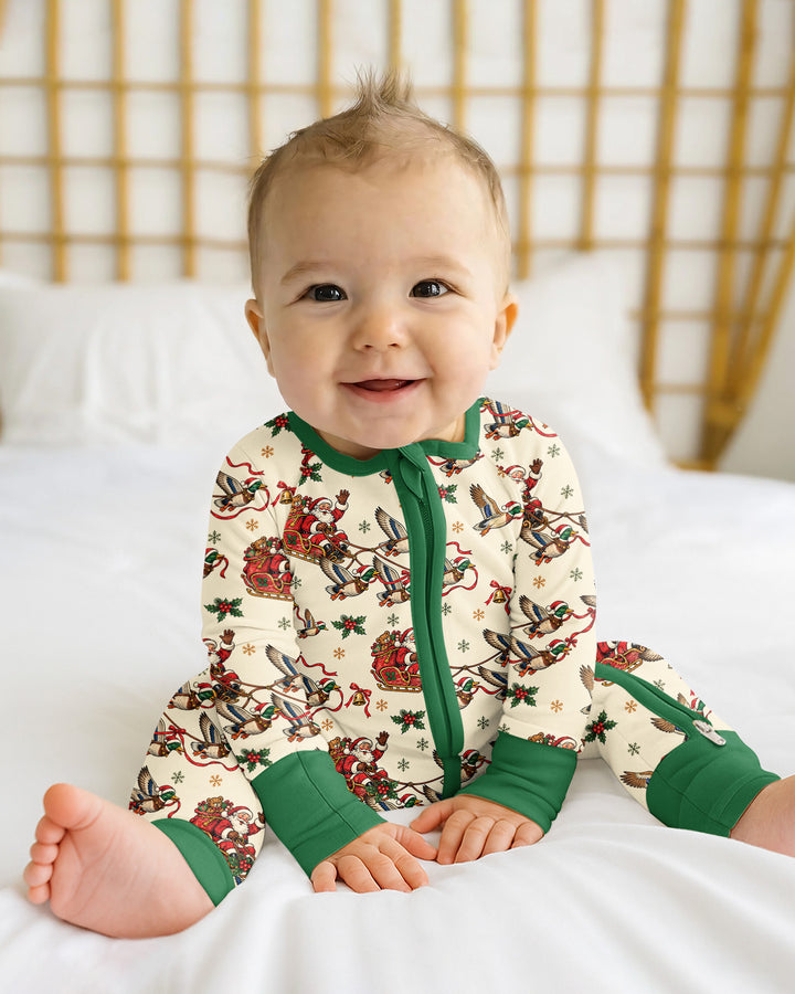 Santa Sleigh with Mallard Ducks Bamboo Convertible Zippy