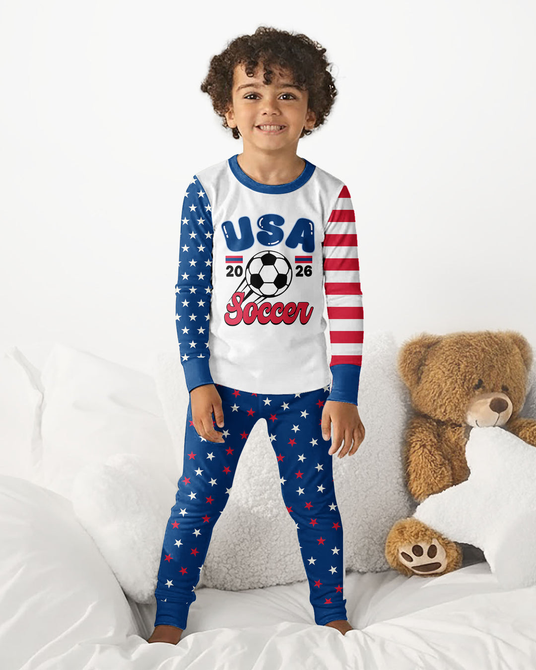 Zweiteiliges Langarm-Pyjama-Set mit Sommerfrüchten