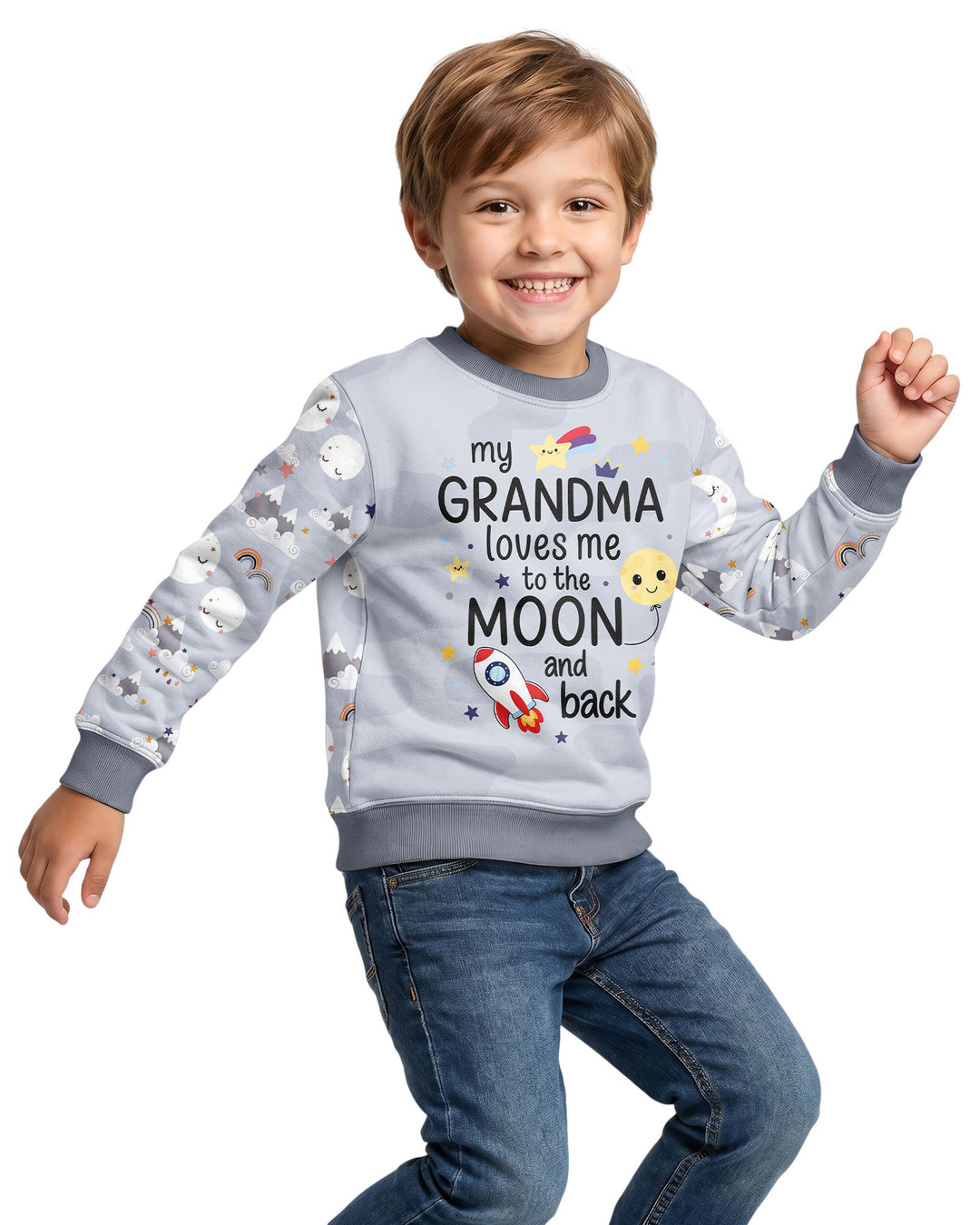 My Grandma Loves Me To The Moon And Back Bamboo Crewneck Sweatshirt