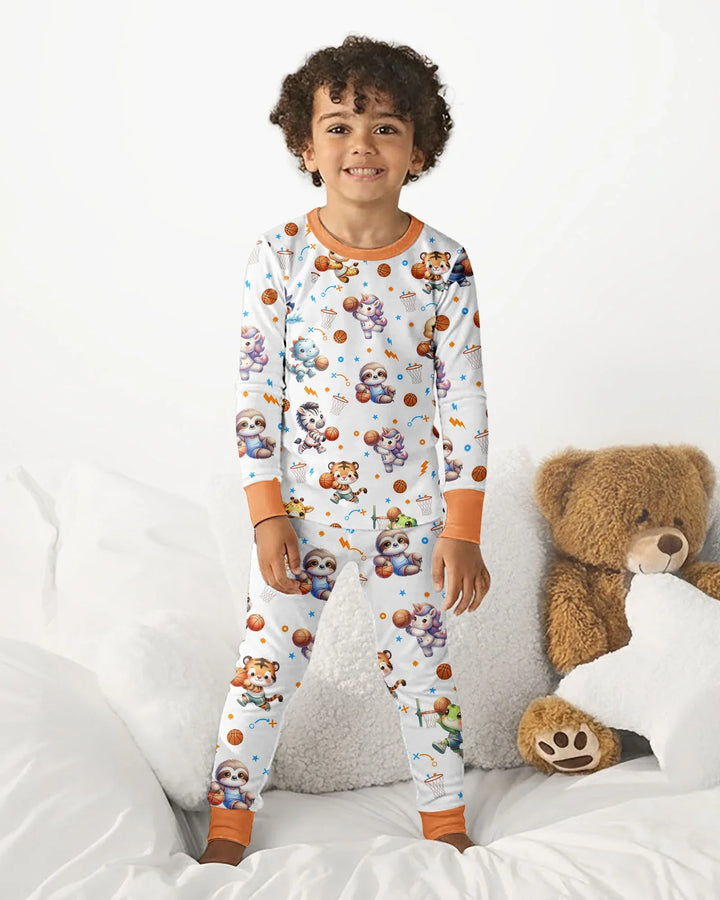 Zweiteiliges Langarm-Pyjama-Set mit Sommerfrüchten