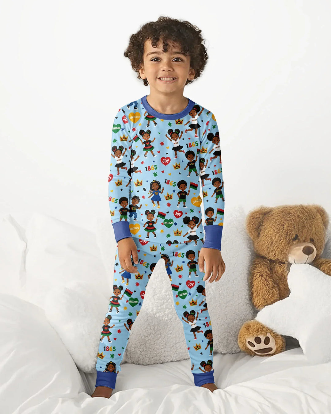 Zweiteiliges Langarm-Pyjama-Set mit Sommerfrüchten