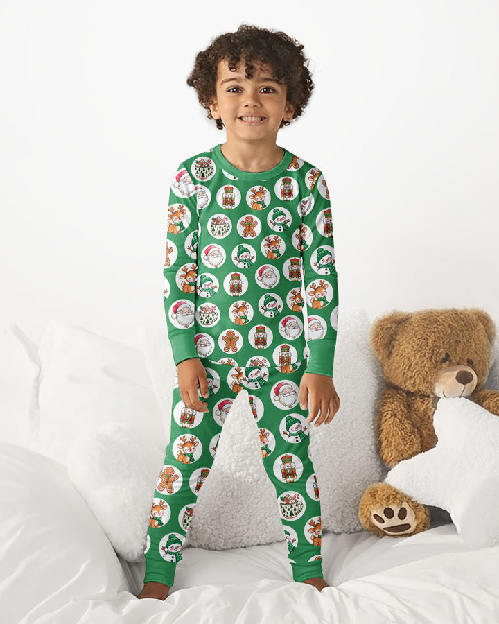 Distressed Holiday Bamboo Two Piece Long Sleeve Pajama Set