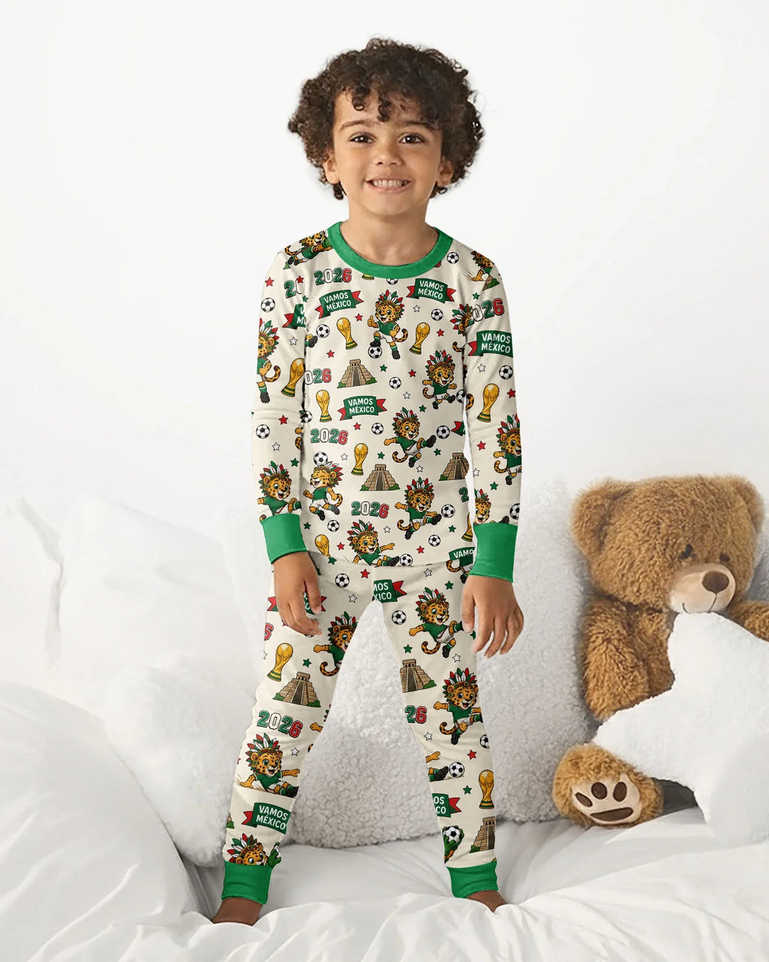Zweiteiliges Langarm-Pyjama-Set mit Sommerfrüchten