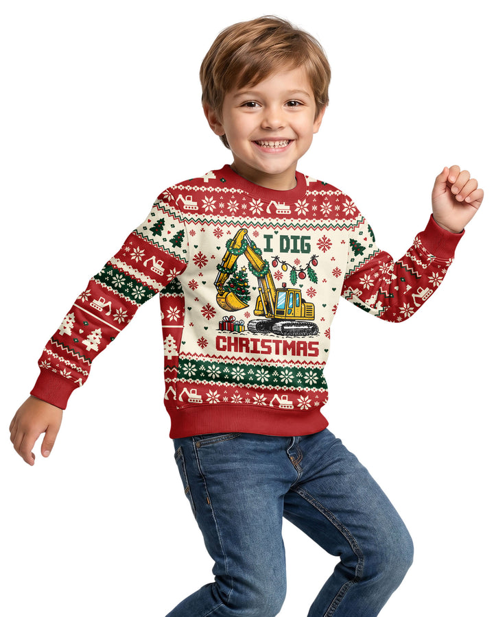 I Dig Christmas Ugly Bamboo Crewneck Sweatshirt