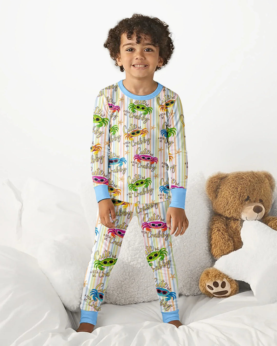 Zweiteiliges Langarm-Pyjama-Set mit Sommerfrüchten