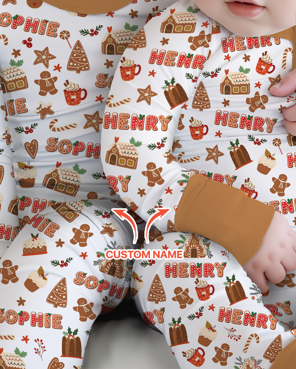 Personalized Gingerbread Christmas Bamboo Convertible Zippy