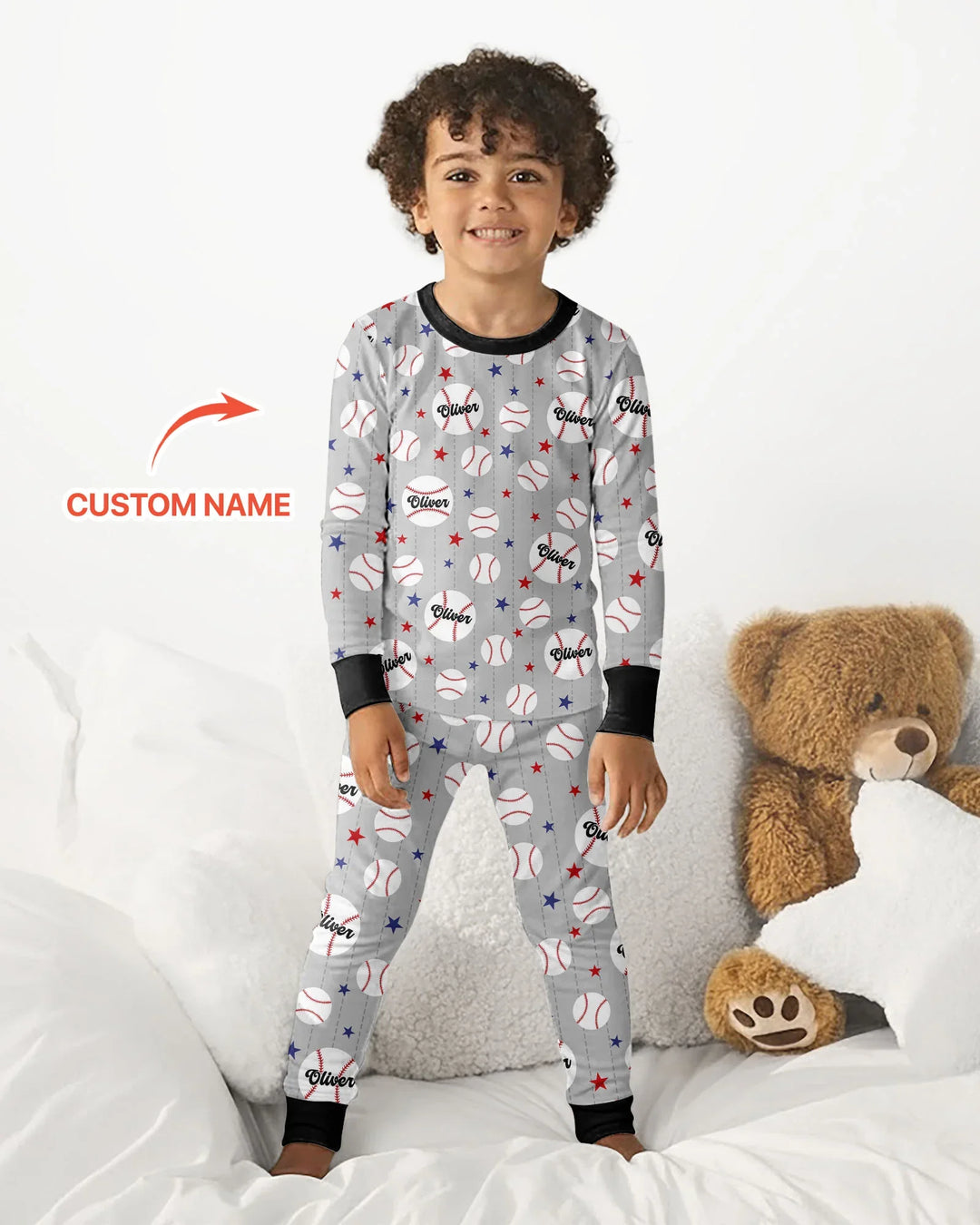 Zweiteiliges Langarm-Pyjama-Set mit Sommerfrüchten