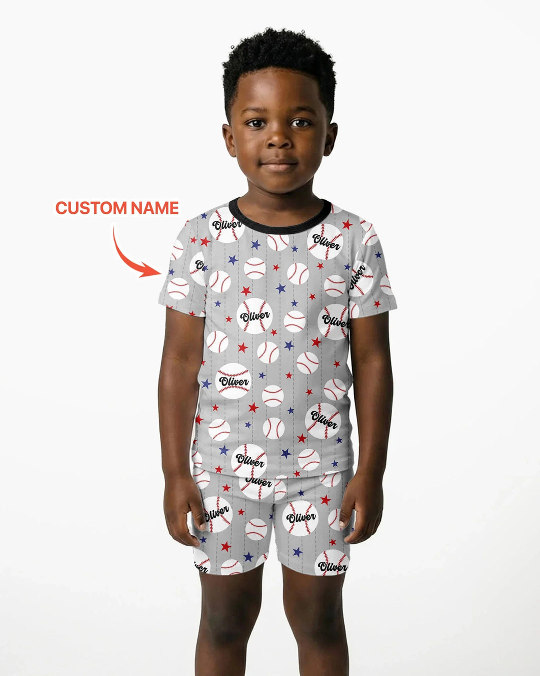 Zweiteiliges Pyjama-Set mit kurzen Ärmeln und Shorts im Sommer-Design