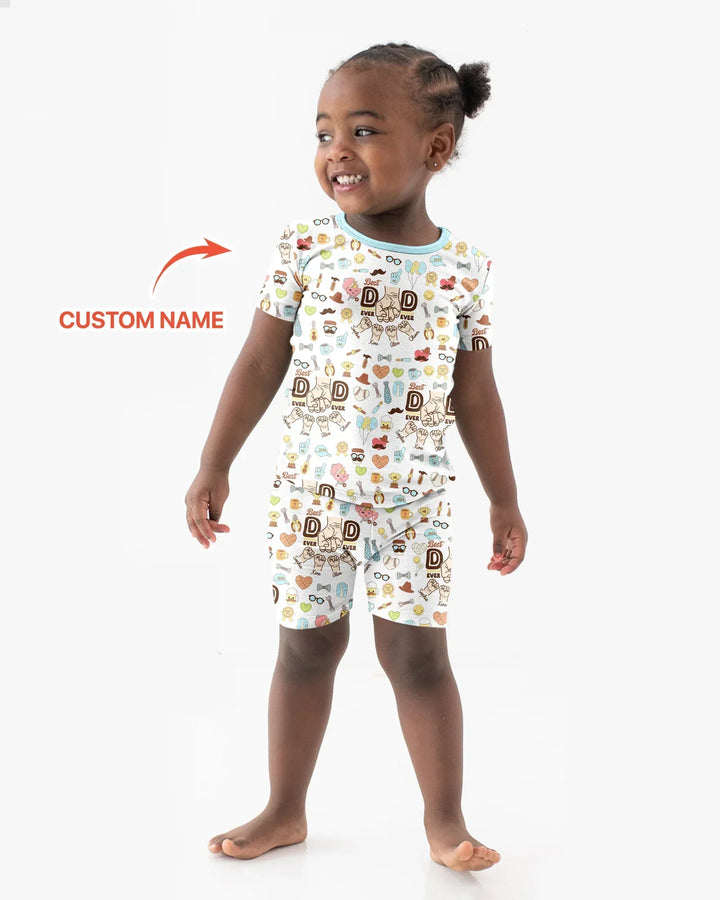 Zweiteiliges Pyjama-Set mit kurzen Ärmeln und Shorts im Sommer-Design