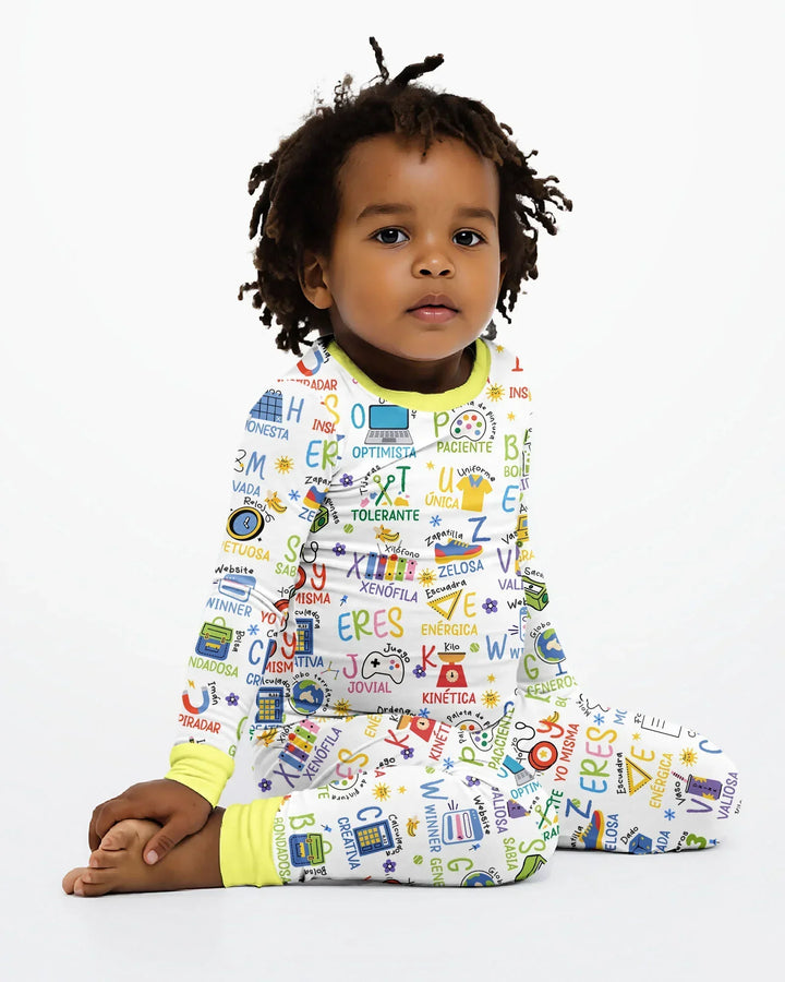 You Are Spanish Alphabet Version Bamboo Two Piece Long Sleeve Pajama Set