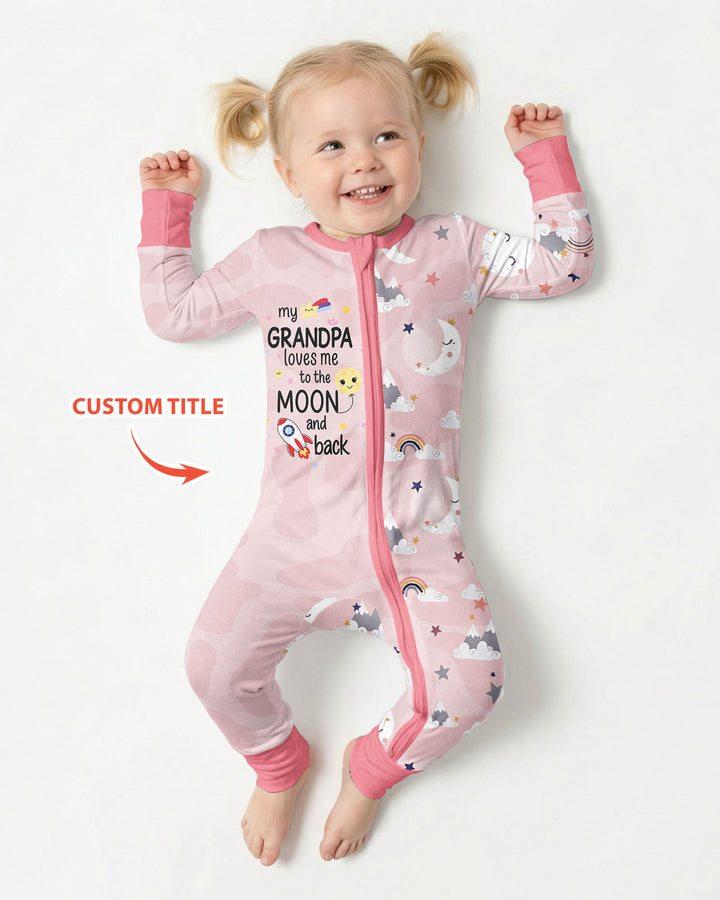 Personalized Loves To The Moon And Back Bamboo Convertible Zippy