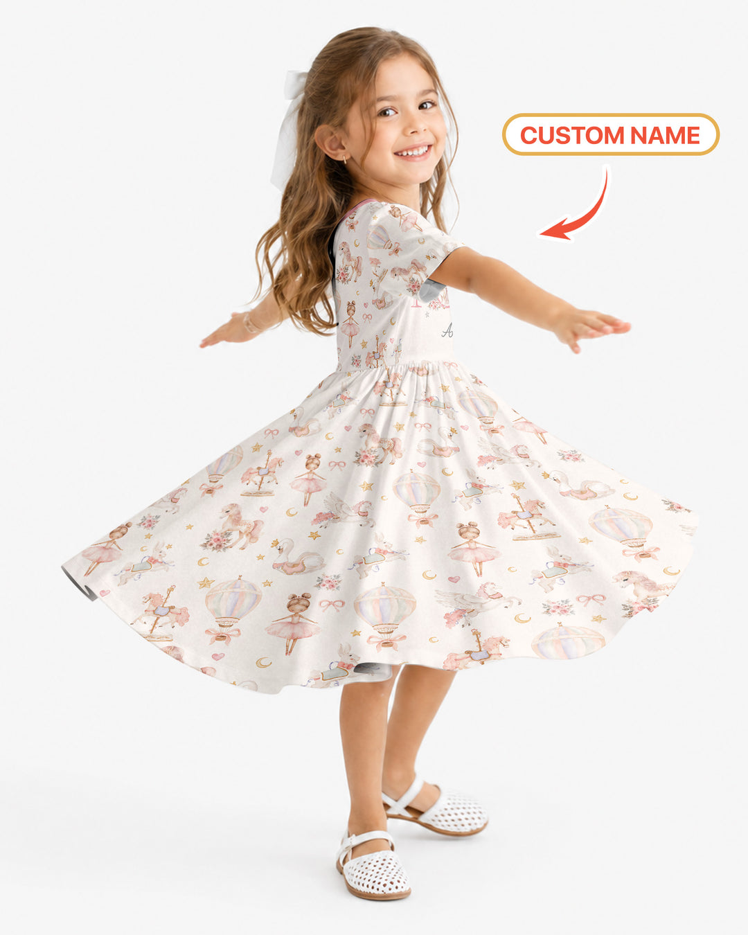 Custom Name When I Wake Up Girly Birthday Bamboo Twirl Dress