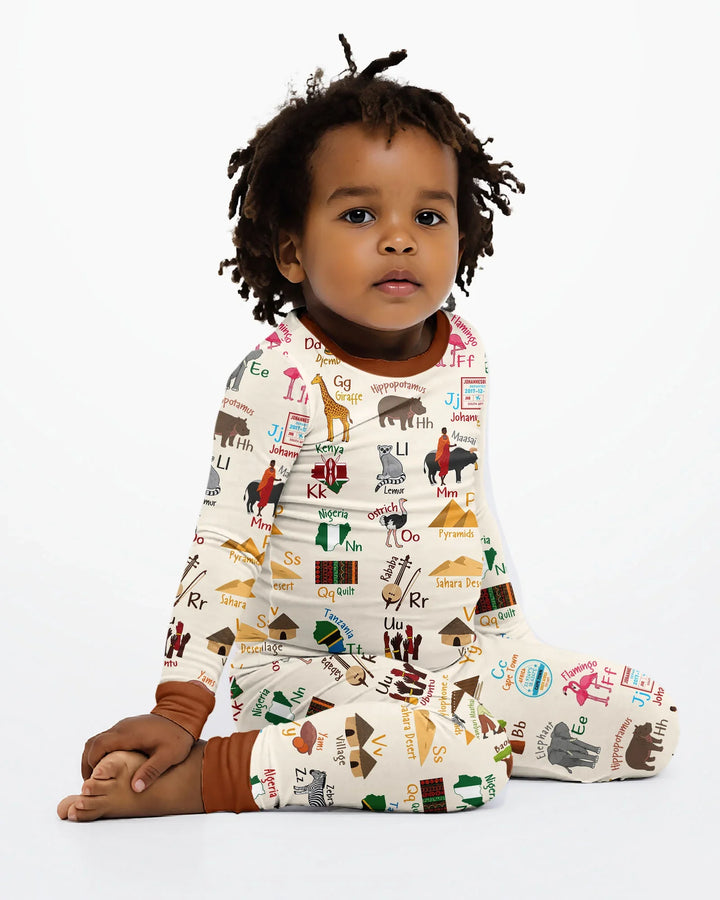 Zweiteiliges Langarm-Pyjama-Set mit Sommerfrüchten