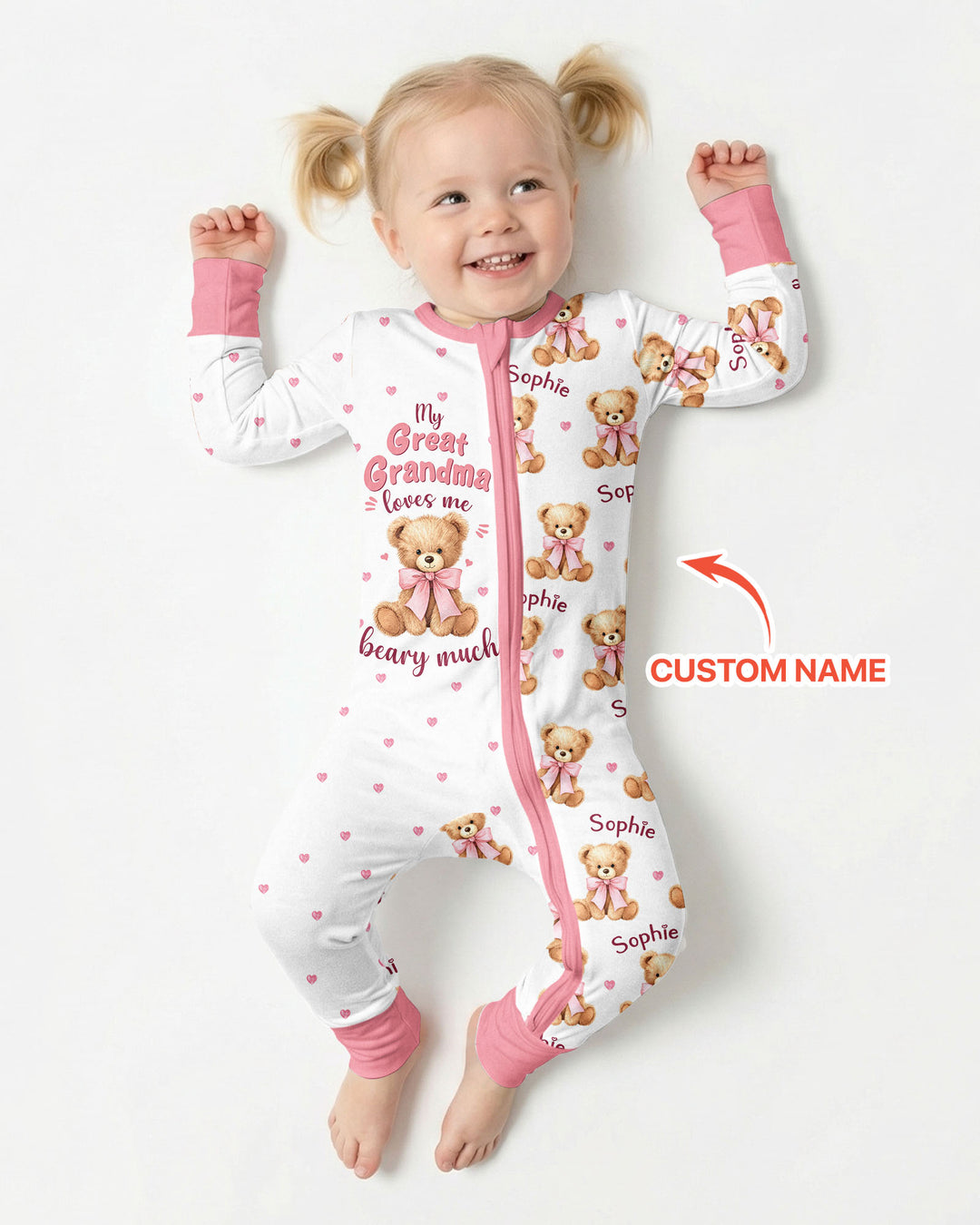 Grandma/... Loves Me Beary Much Personalized Bamboo Convertible Zippy