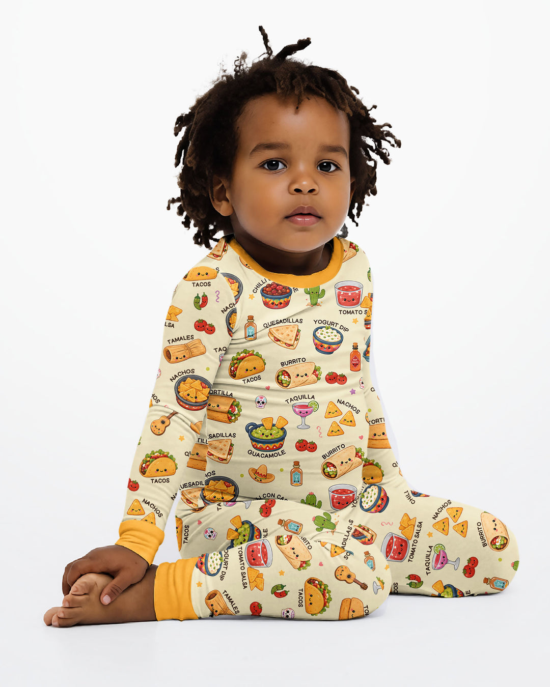 Kawaii Mexican Food Bamboo Two Piece Long Sleeve Pajama Set