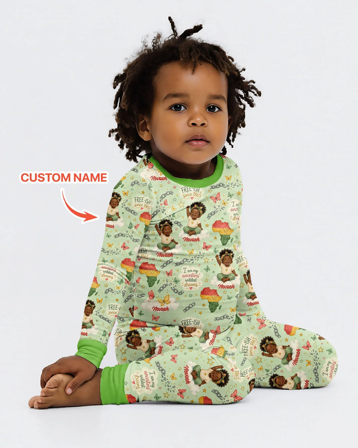 Zweiteiliges Langarm-Pyjama-Set mit Sommerfrüchten